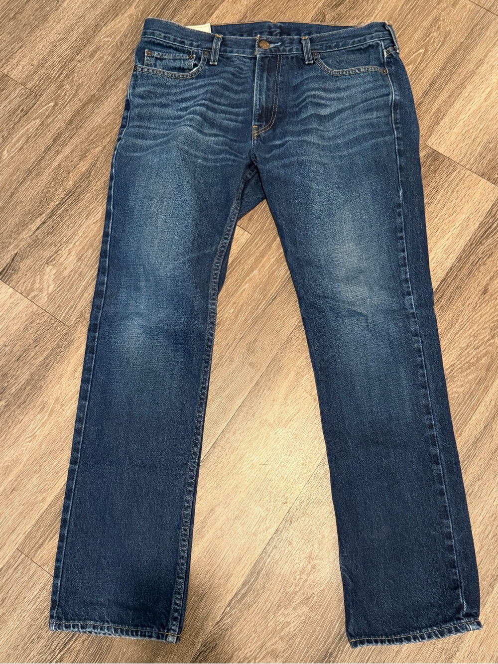 Hollister Men's Dark Blue Straight-Leg Jeans 34X32